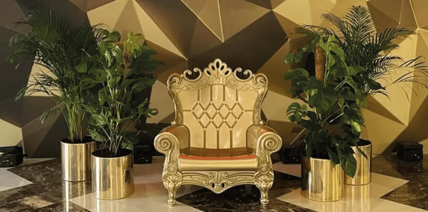 Gold color furniture for rent