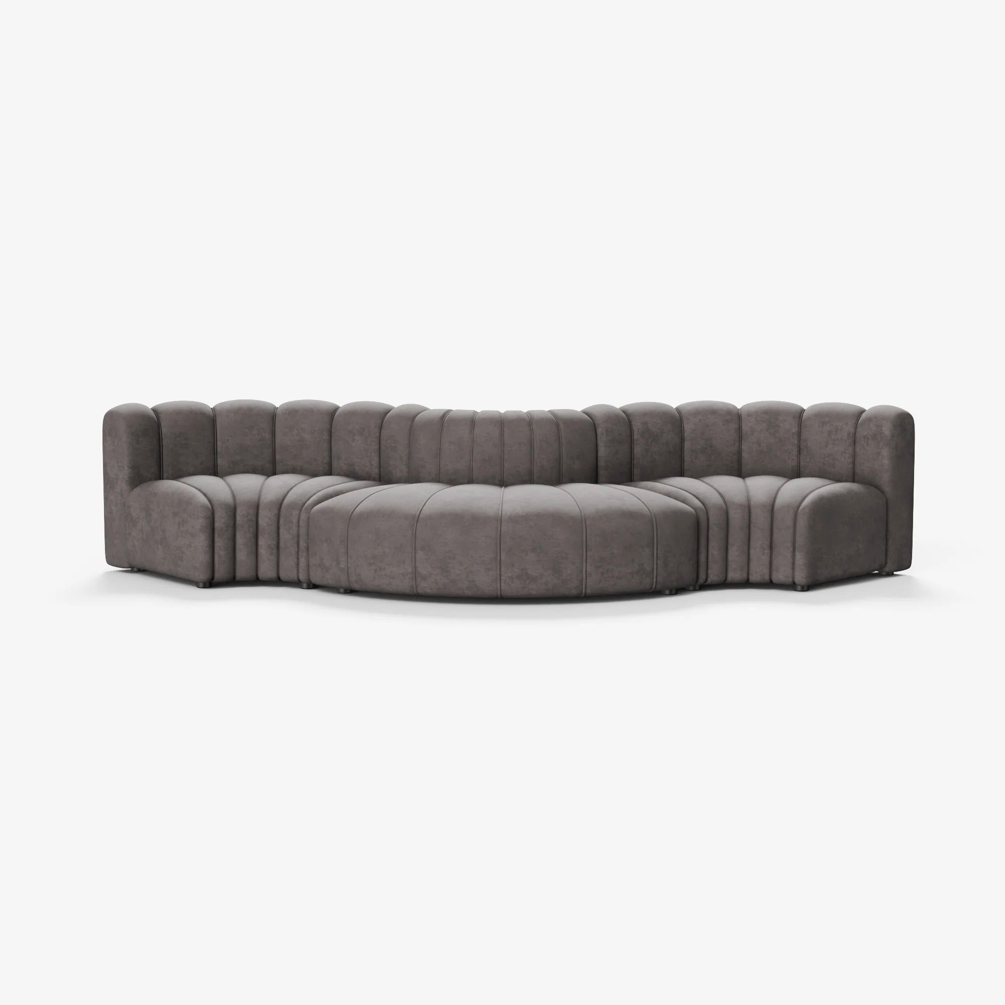 Cosmo Wave 4-seater in truffle brown showcasing elegant curves and cushioned seating.