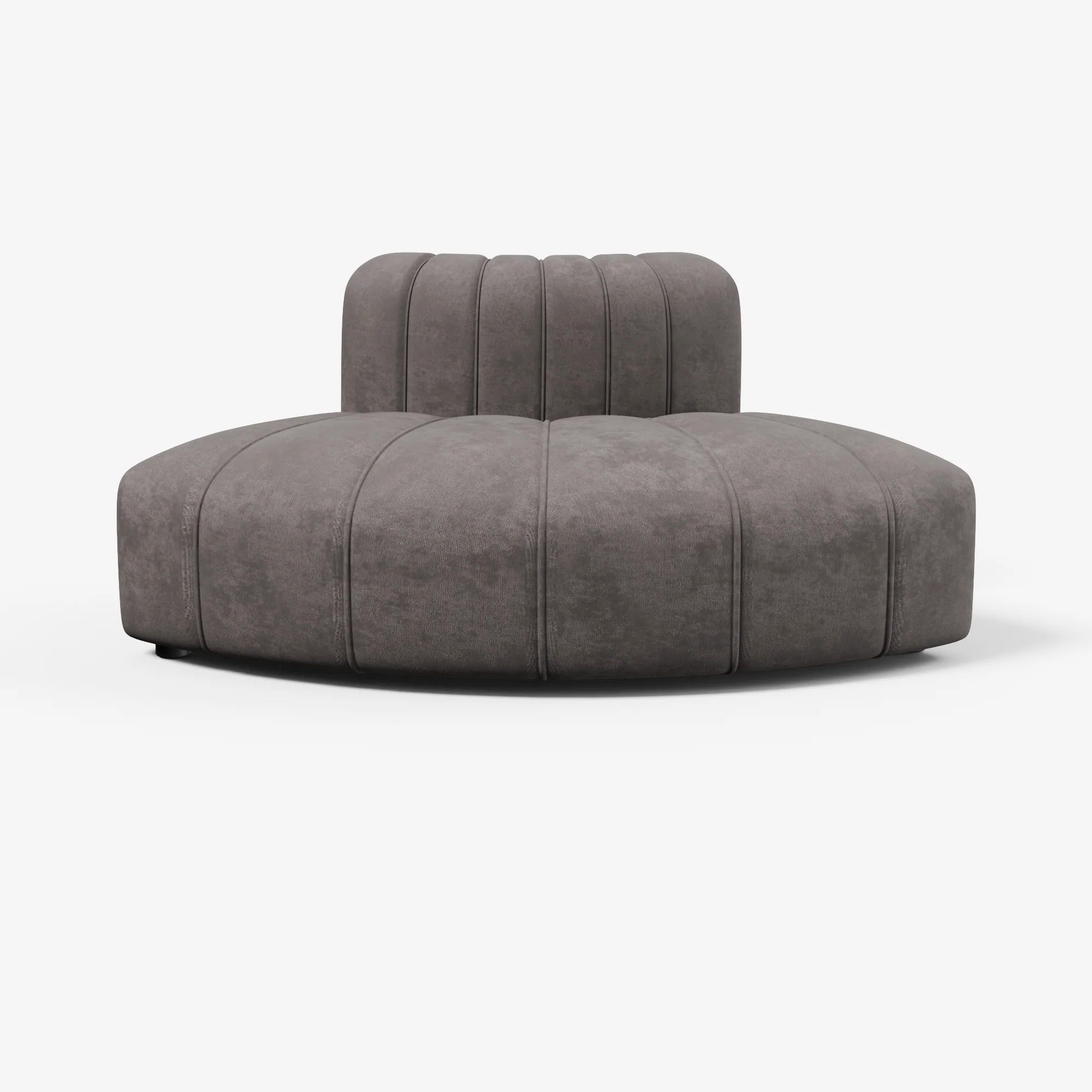 Cosmo Outer Curve 2-seater in truffle brown with rounded backrest and sculptural seating profile