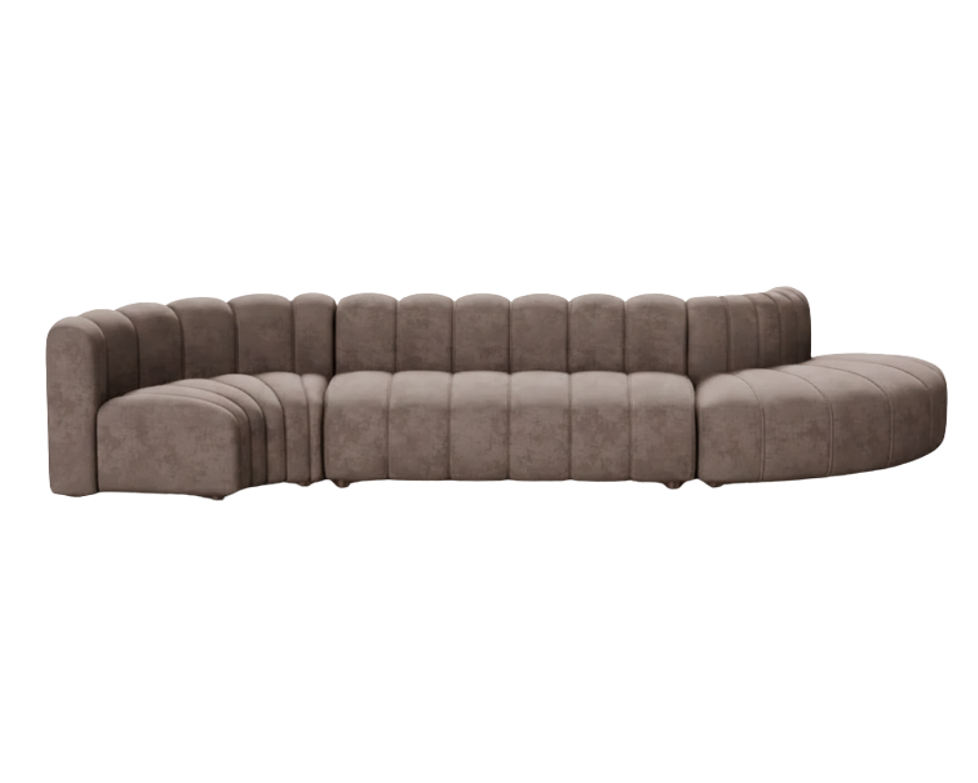 Cosmo S-shape 6-seater (Truffle Brown) Desert River Rentals