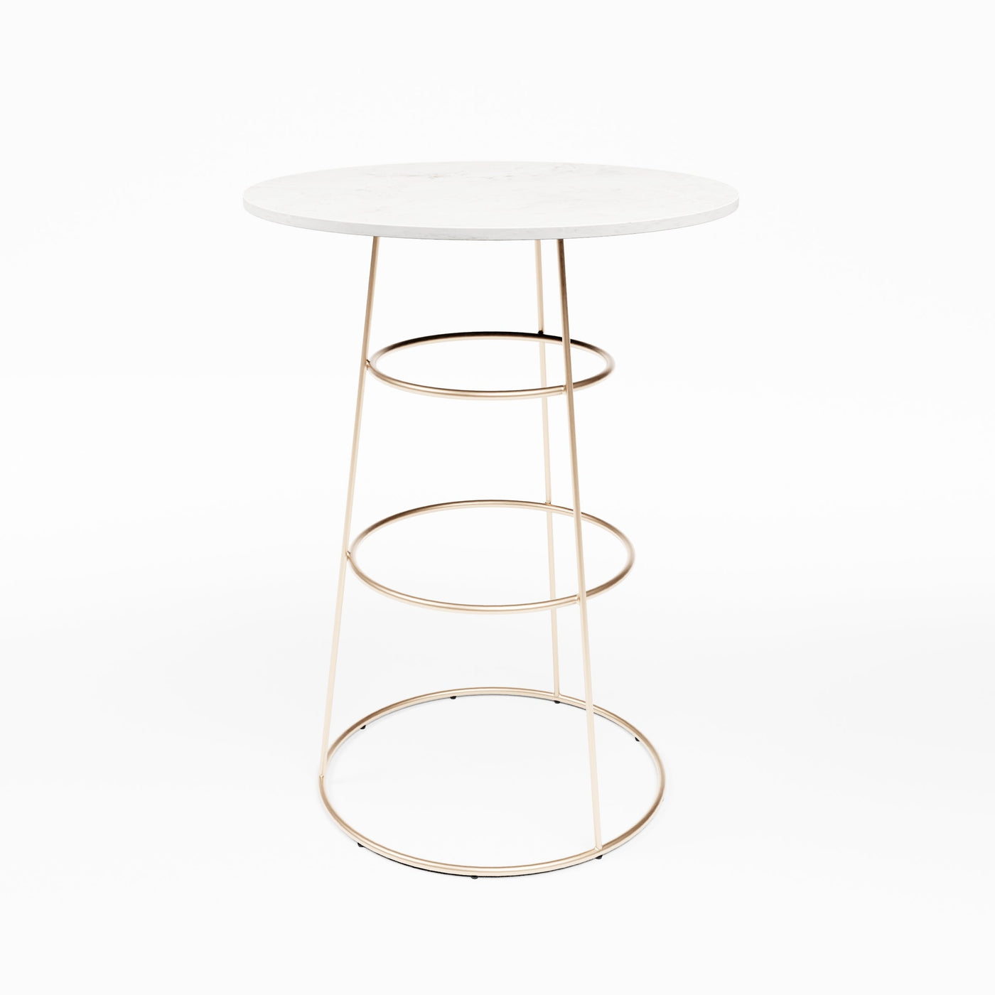 Felicia Cocktail Table (Rose Gold Frame with Round Marble Top) Desert River Rentals