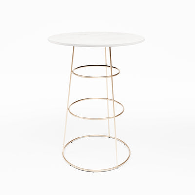 Felicia Cocktail Table (Rose Gold Frame with Round Marble Top) Desert River Rentals