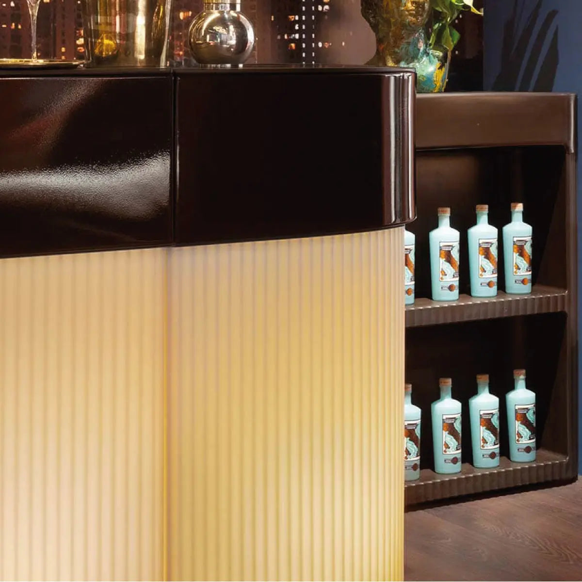 Bauhaus corner lit bar Desert River Rentals