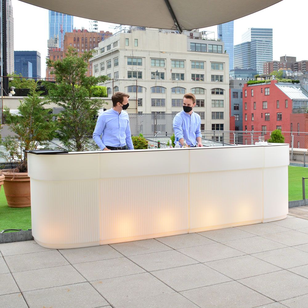 Bauhaus Corner Lit Bar White Desert River Rentals
