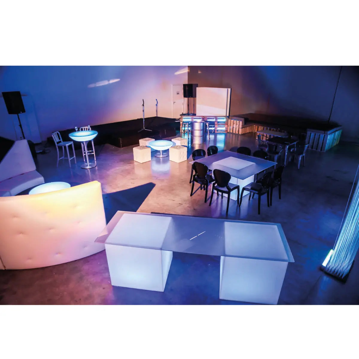 Lit Cube Buffet Table