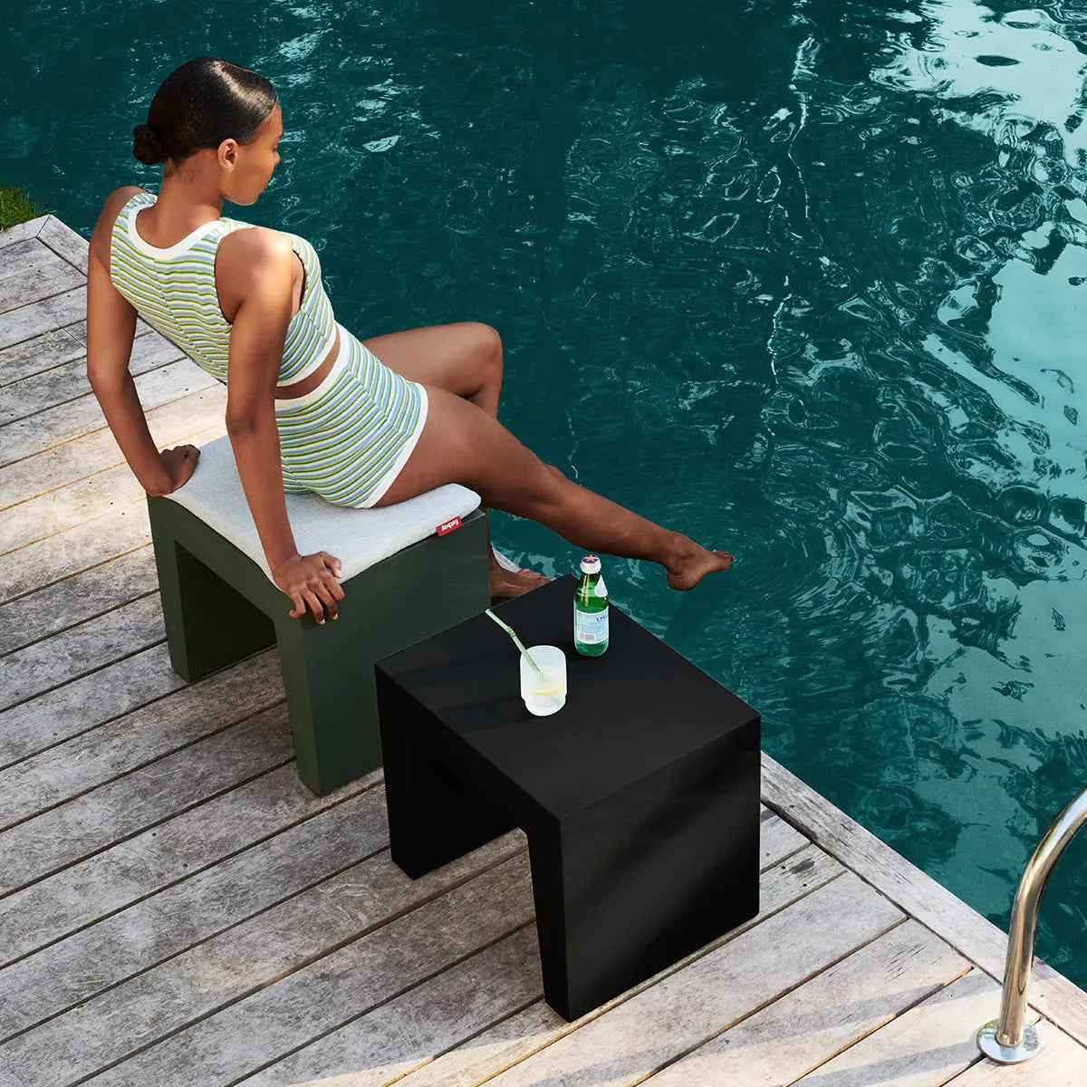 Concrete seat black Desert River Rentals