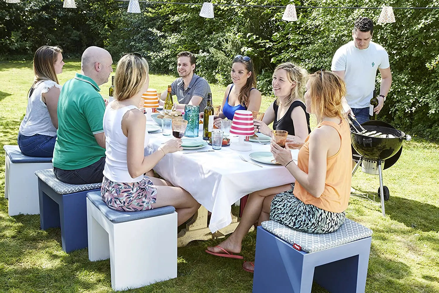 Concrete seat white Desert River Rentals