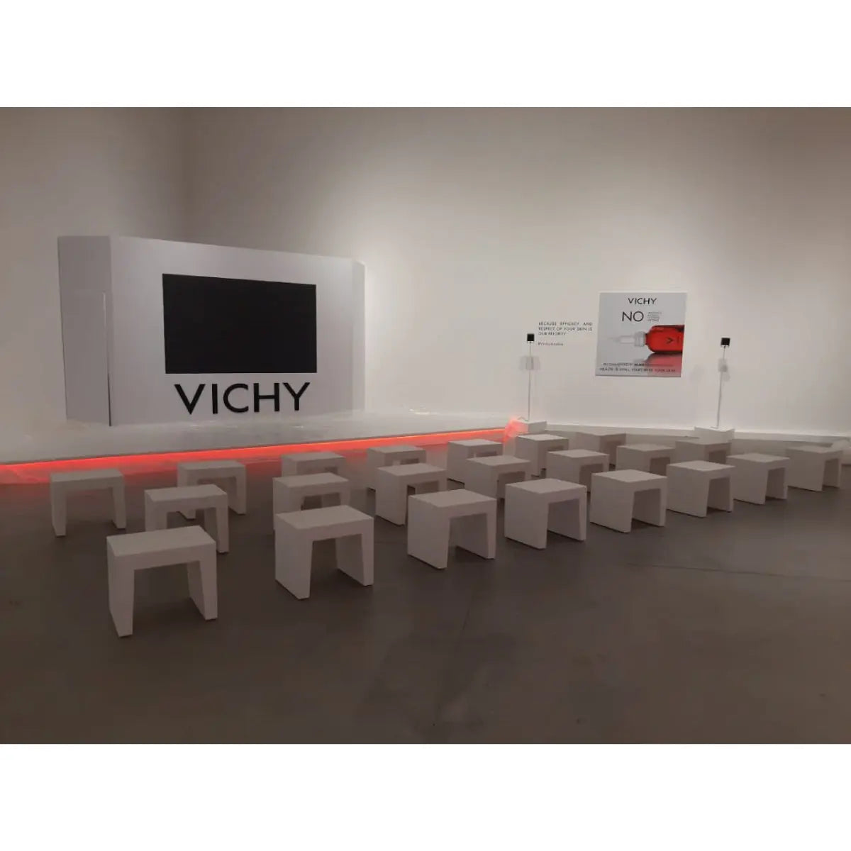 Concrete seat white Desert River Rentals