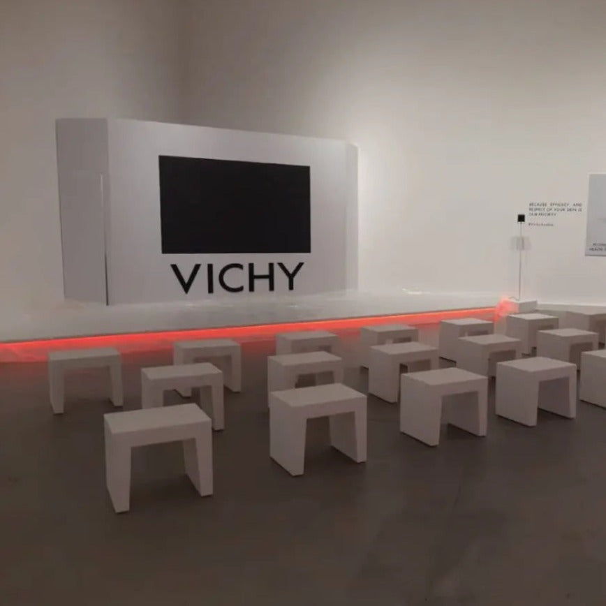 Concrete seat white Desert River Rentals