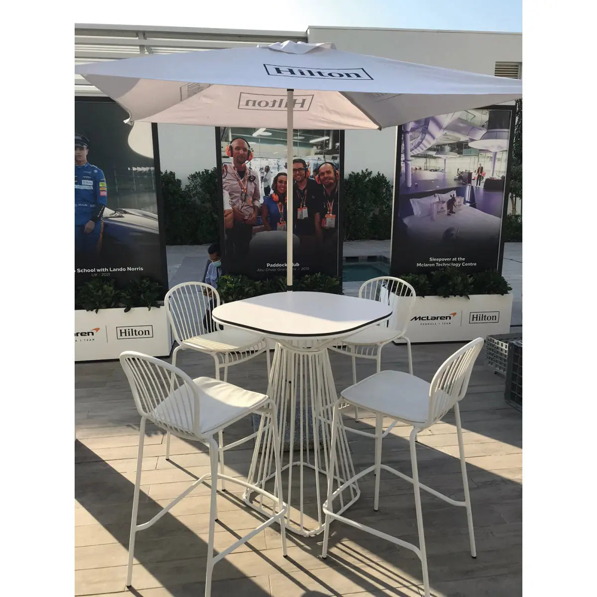 Corset bar stool white Desert River Rentals