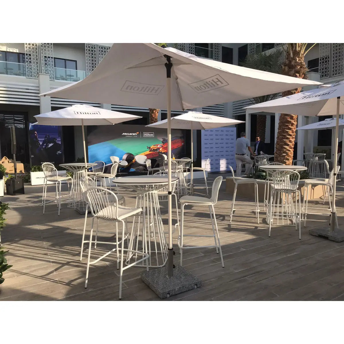 Corset bar stool white Desert River Rentals