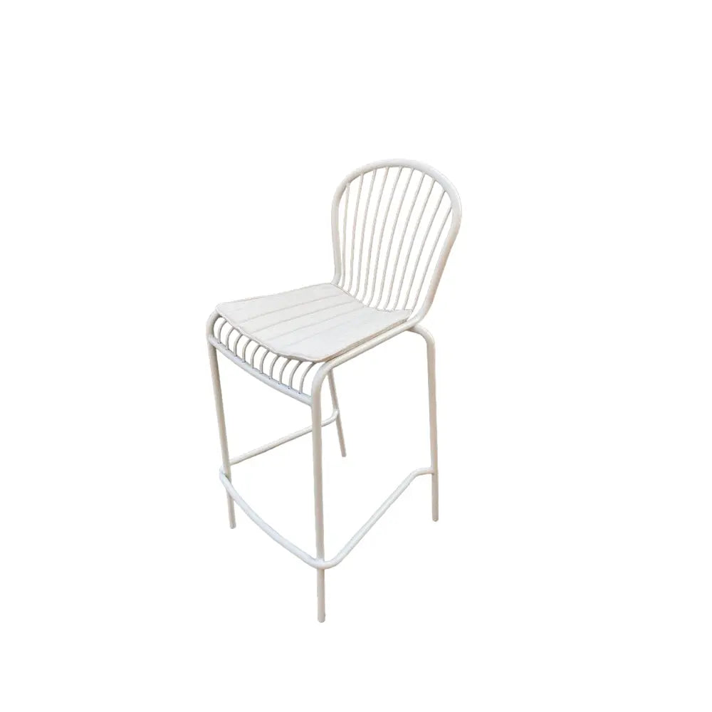 Corset bar stool white with white seat pad Desert River Rentals
