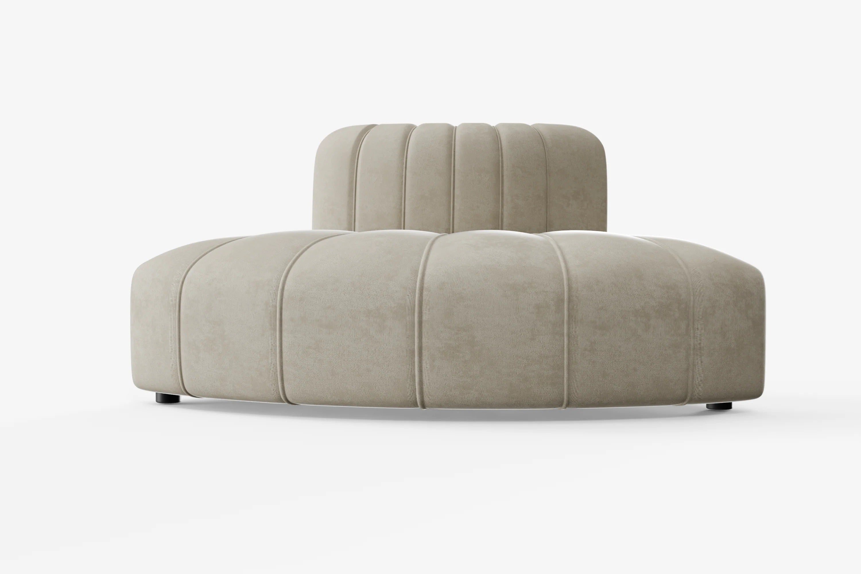 Cosmo Outer Curve 2-seater in nutmeg beige with full circular curve and symmetrical seating layout