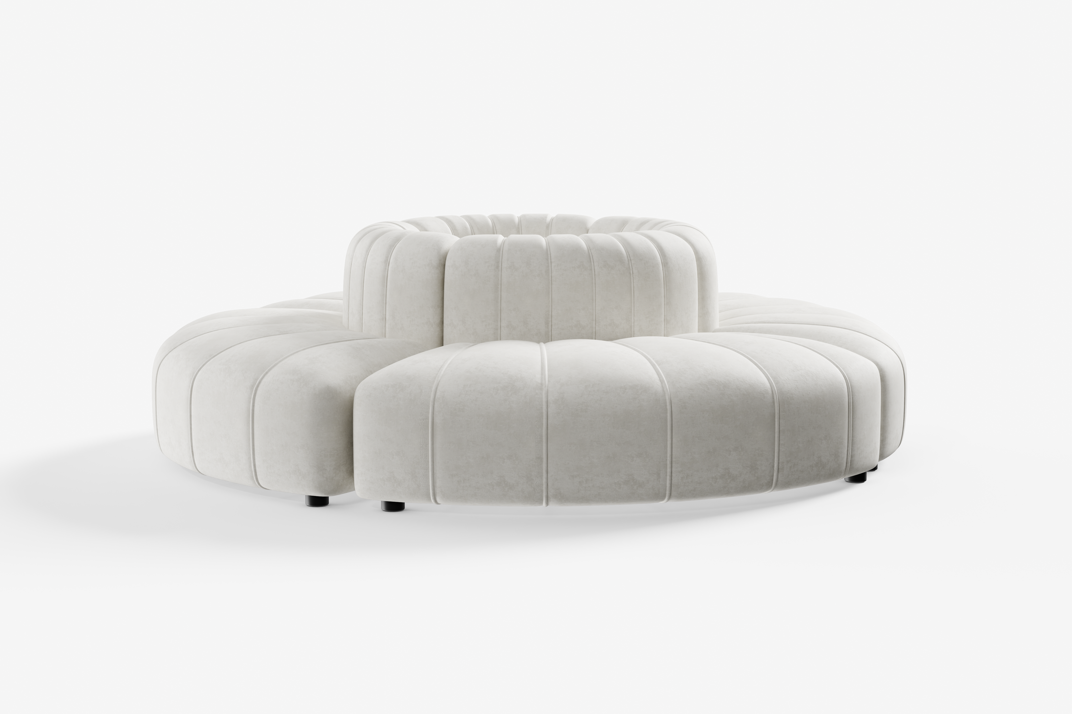 Cosmo Full Circle 8-seater in vanilla white offering 360-degree seating with sculpted back support.