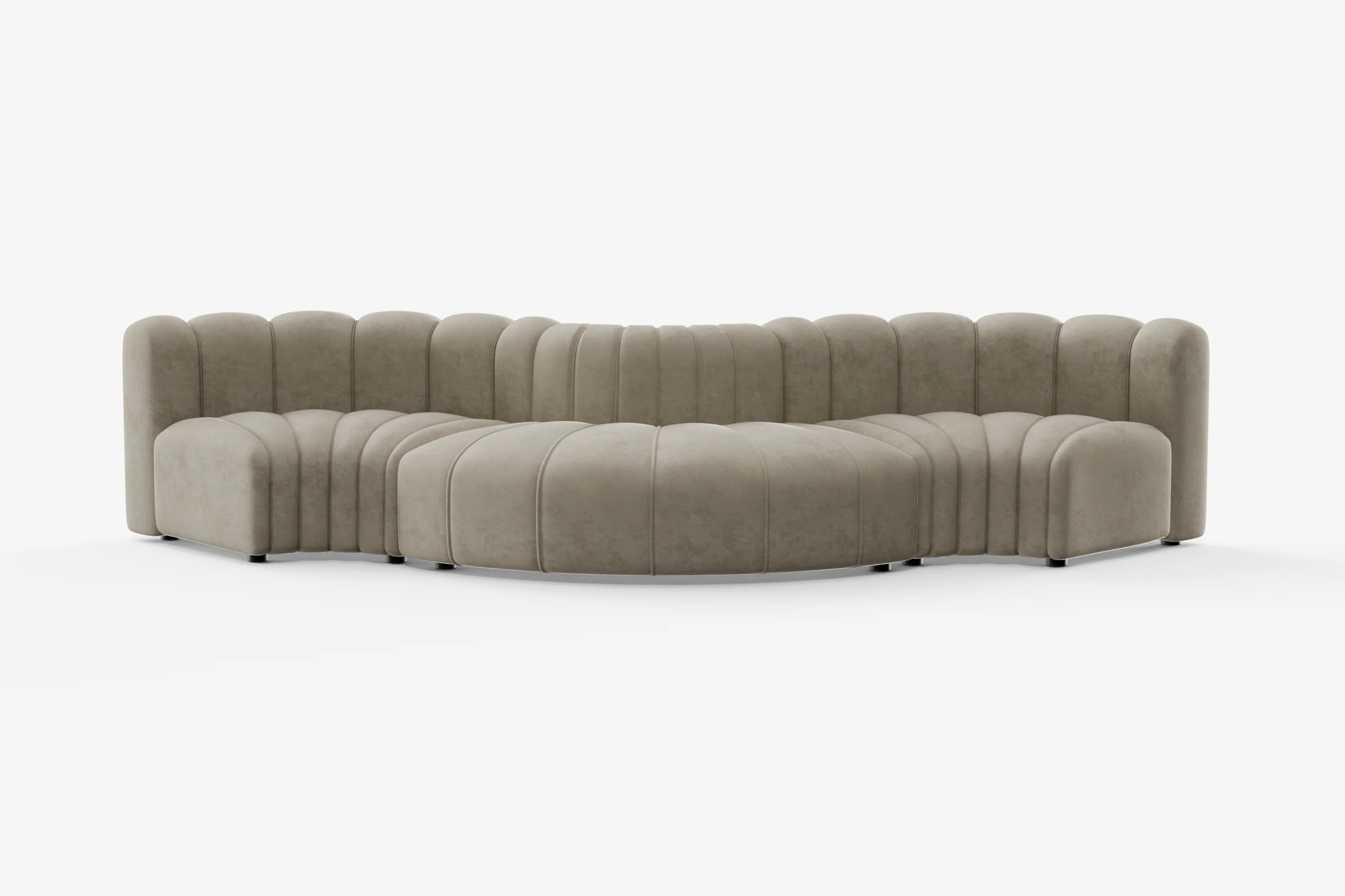 Cosmo Wave 4-seater in nutmeg beige with flowing lines and layered comfort.