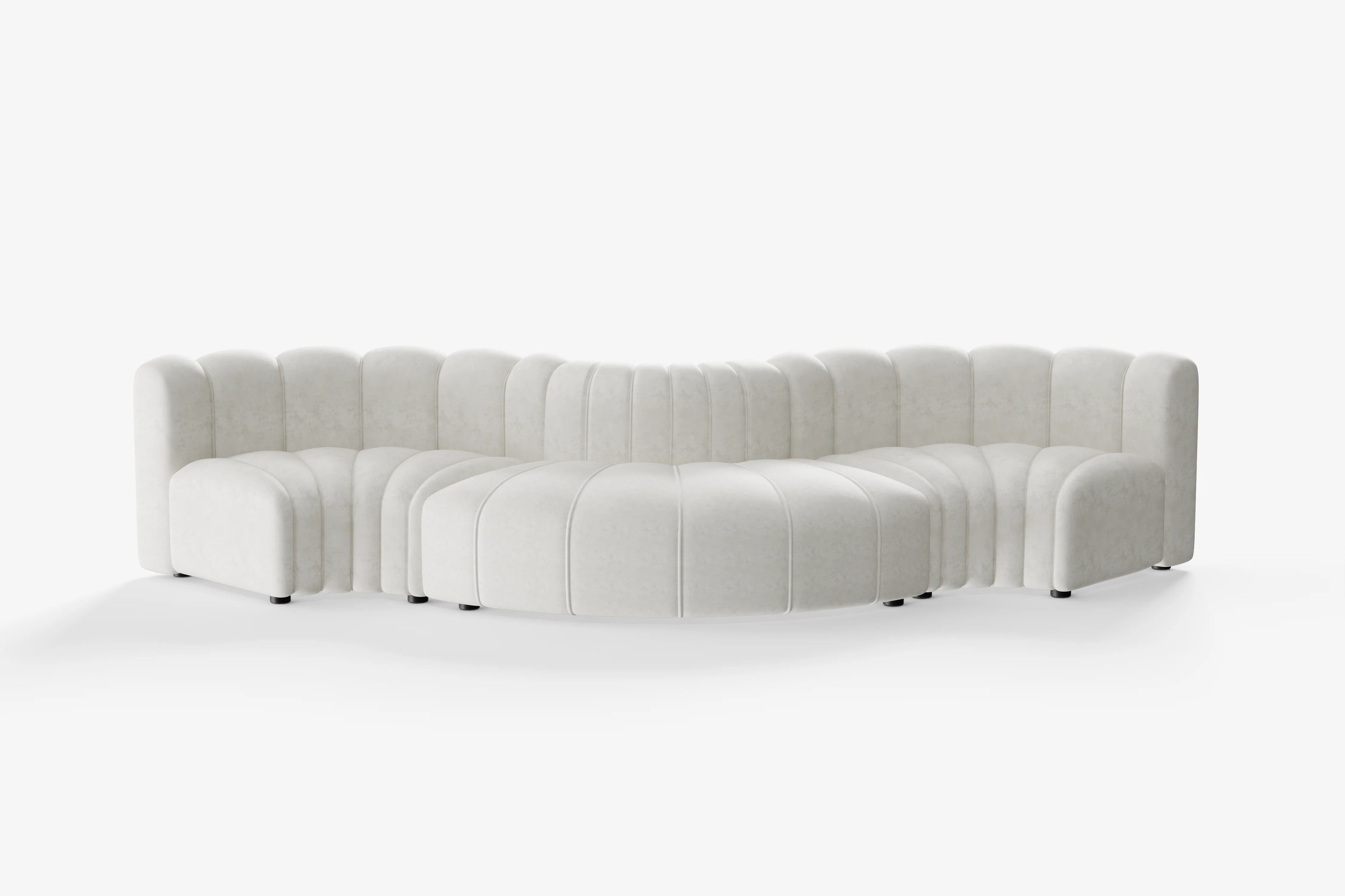 Cosmo Wave 4-seater in vanilla white with sculptural curves and seamless design.