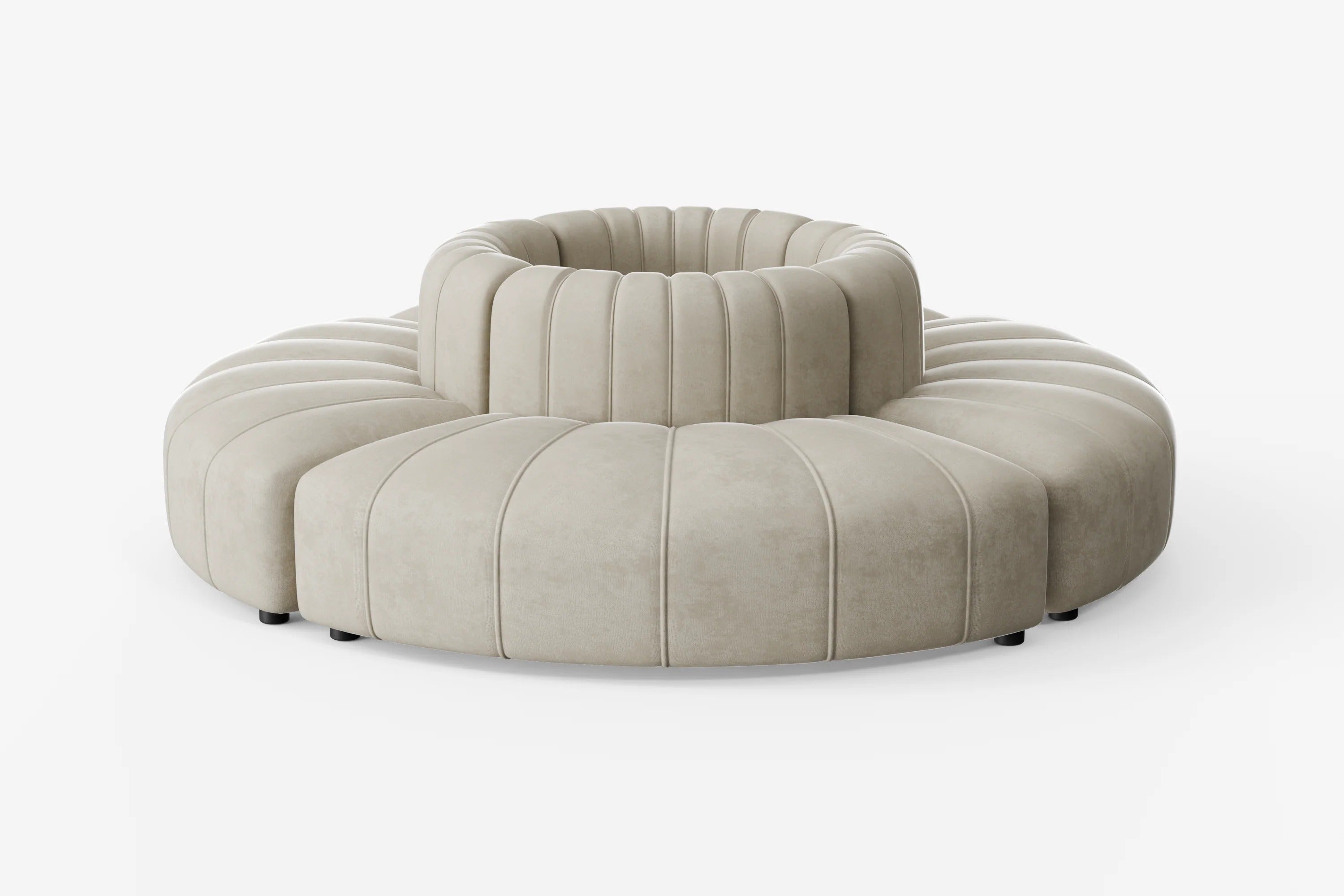 Cosmo Full Circle 8-seater in nutmeg beige with central backrest and all-round seating