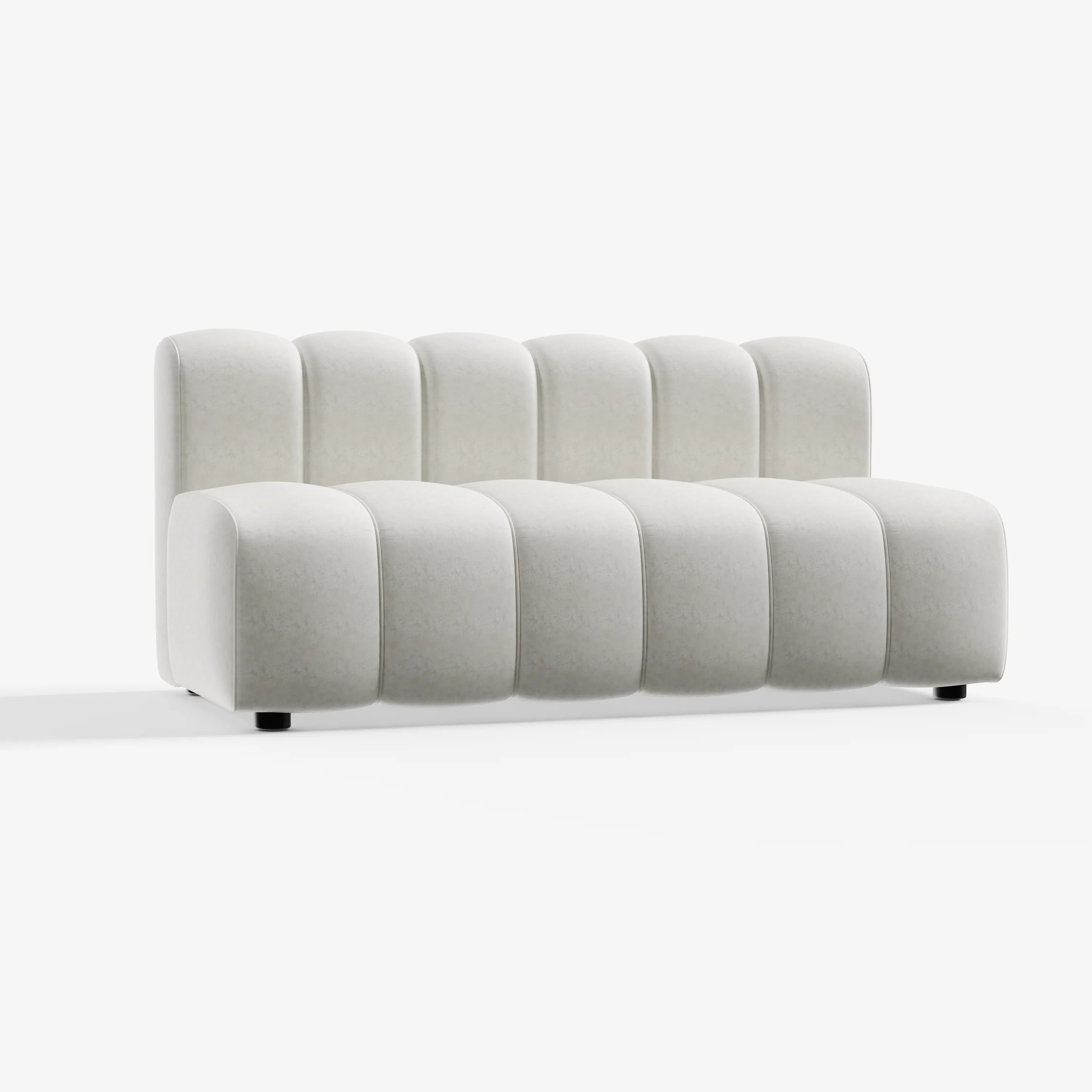 Cosmo Straight 2-seater in vanilla white designed with a seamless, cushioned form