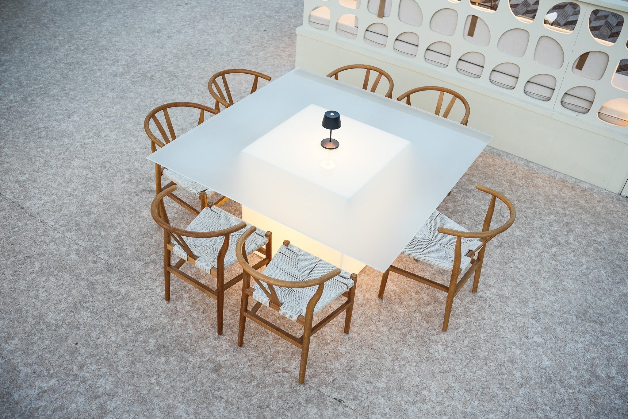 LED Cube Dining Table Desert River Rentals