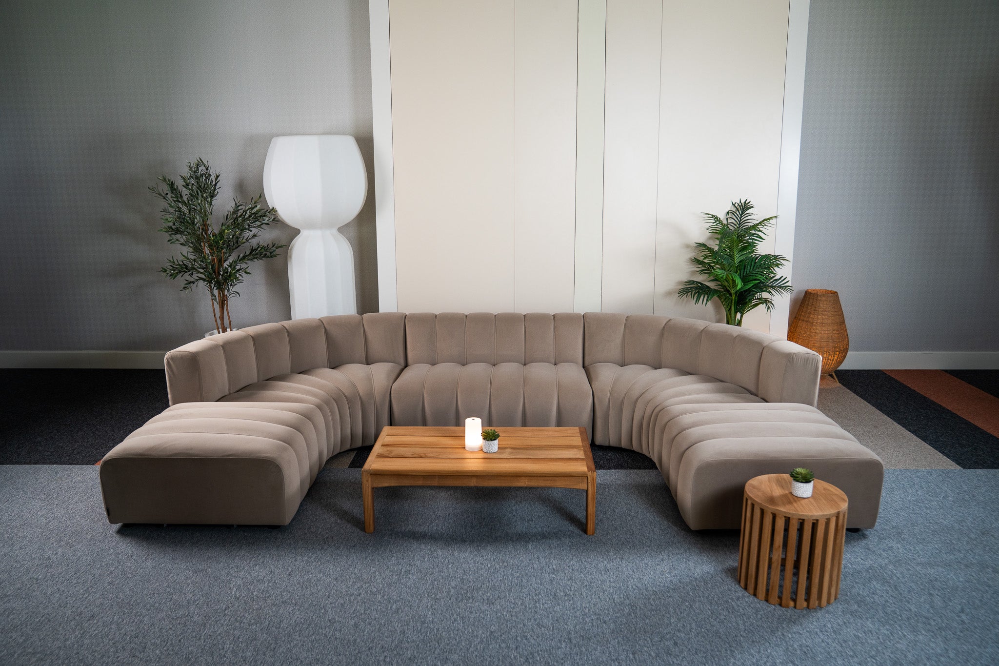 Cosmo Concave Large Open-Ended 7-seater (Nutmeg Beige) Desert River Rentals