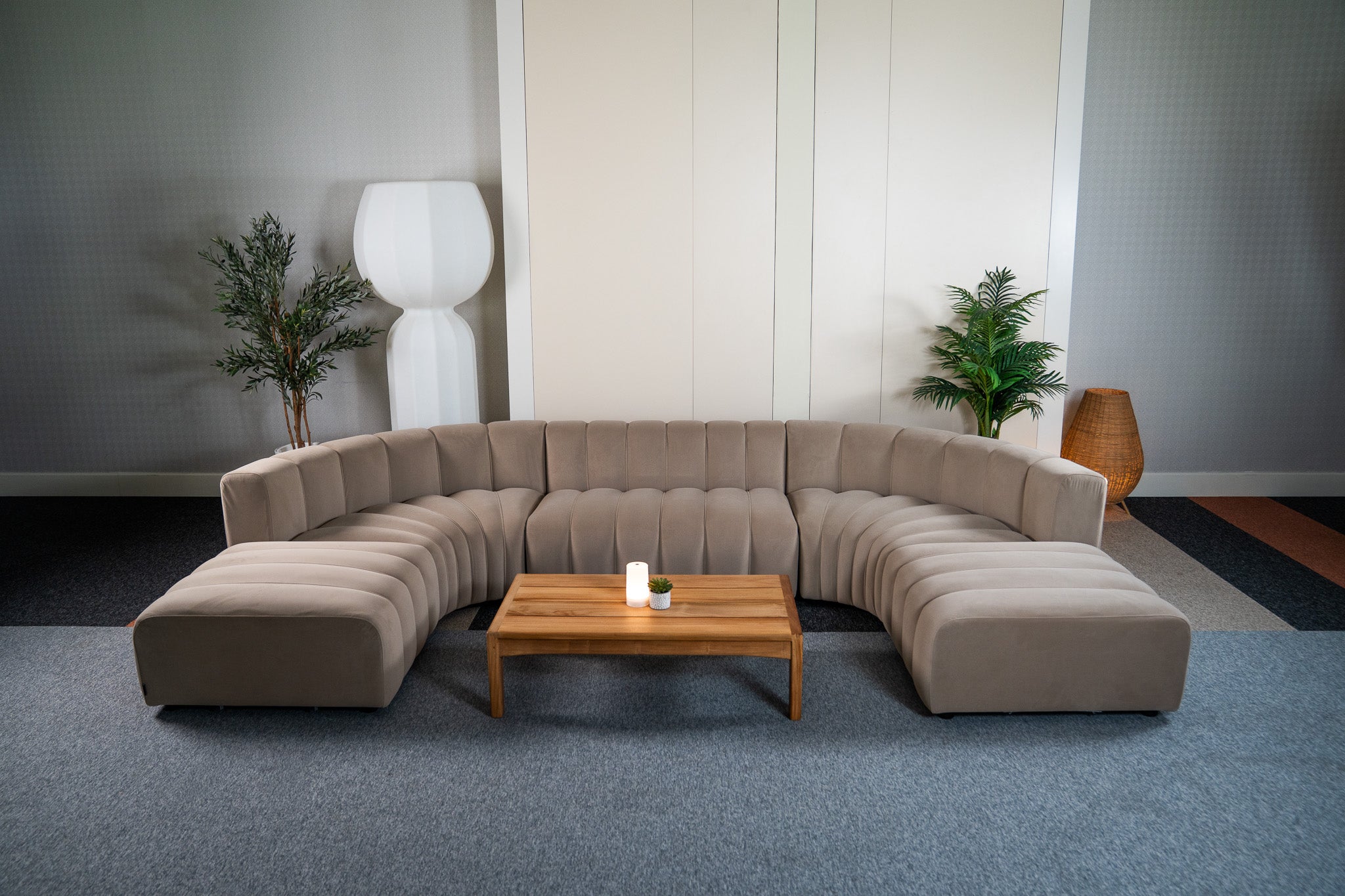 Cosmo Concave Large Open-Ended 7-seater (Nutmeg Beige) Desert River Rentals