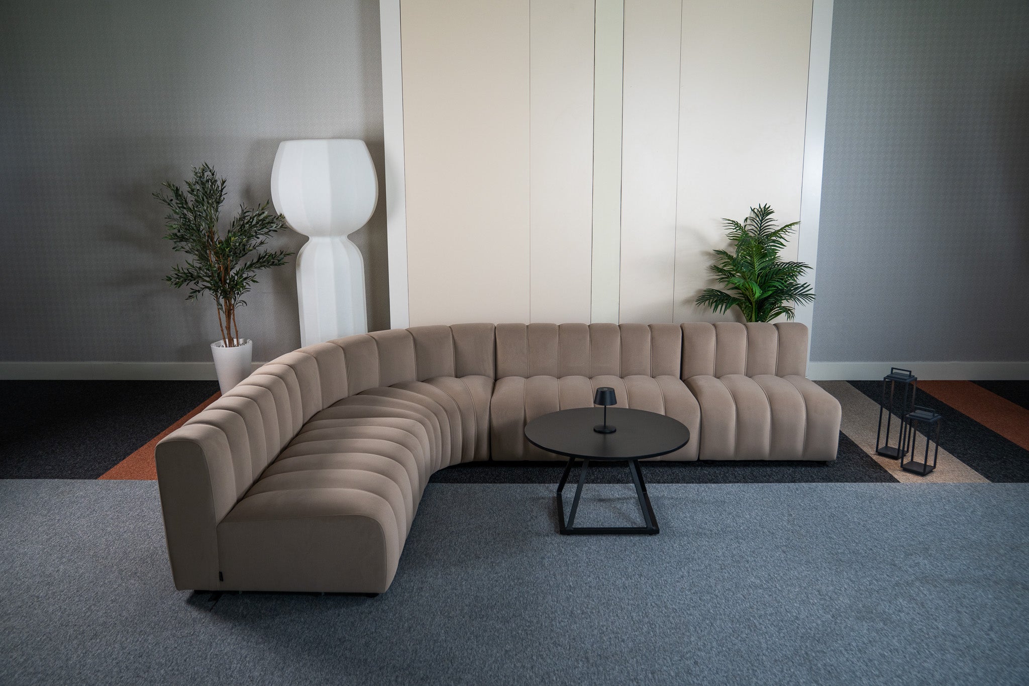 Cosmo L-shape 7-seater (Nutmeg Beige) Desert River Rentals