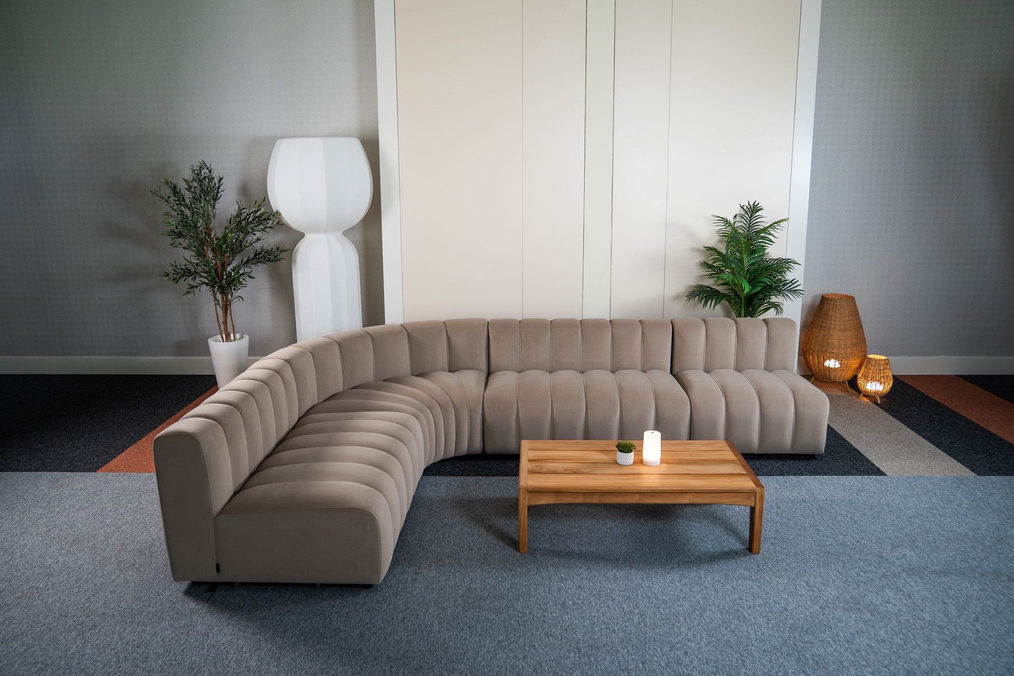 Cosmo L-shape 7-seater (Nutmeg Beige) Desert River Rentals