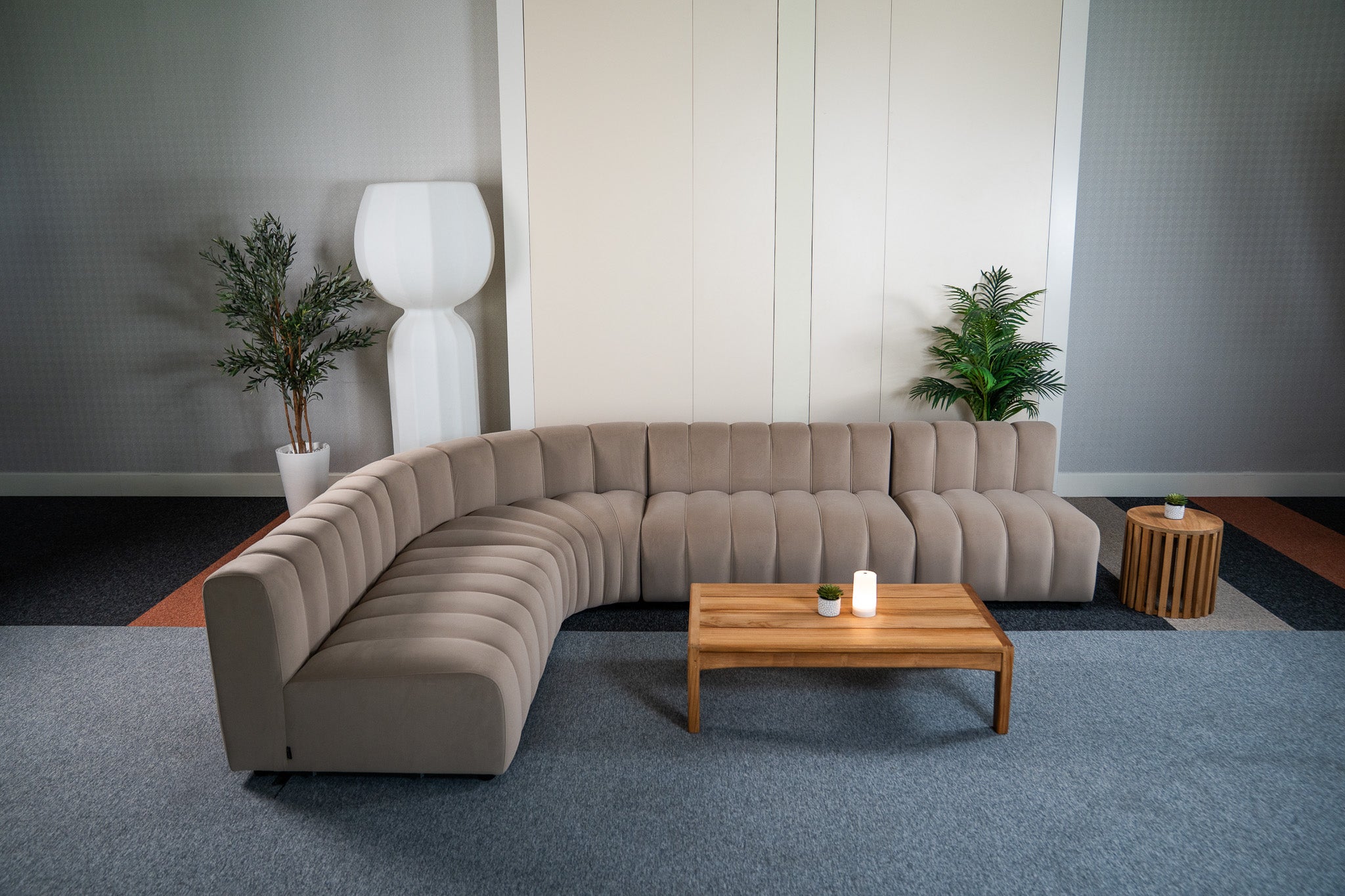 Cosmo L-shape 7-seater (Nutmeg Beige) Desert River Rentals