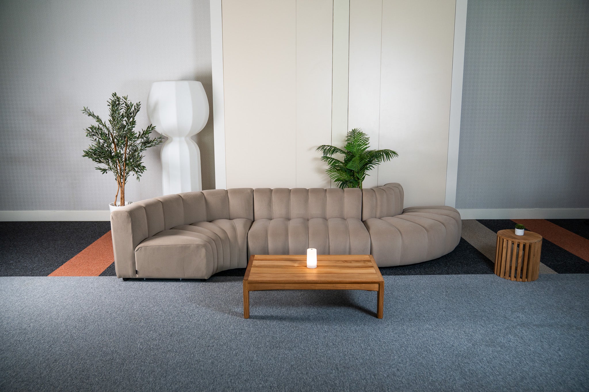 Cosmo S-shape 5-seater (Nutmeg Beige) Desert River Rentals