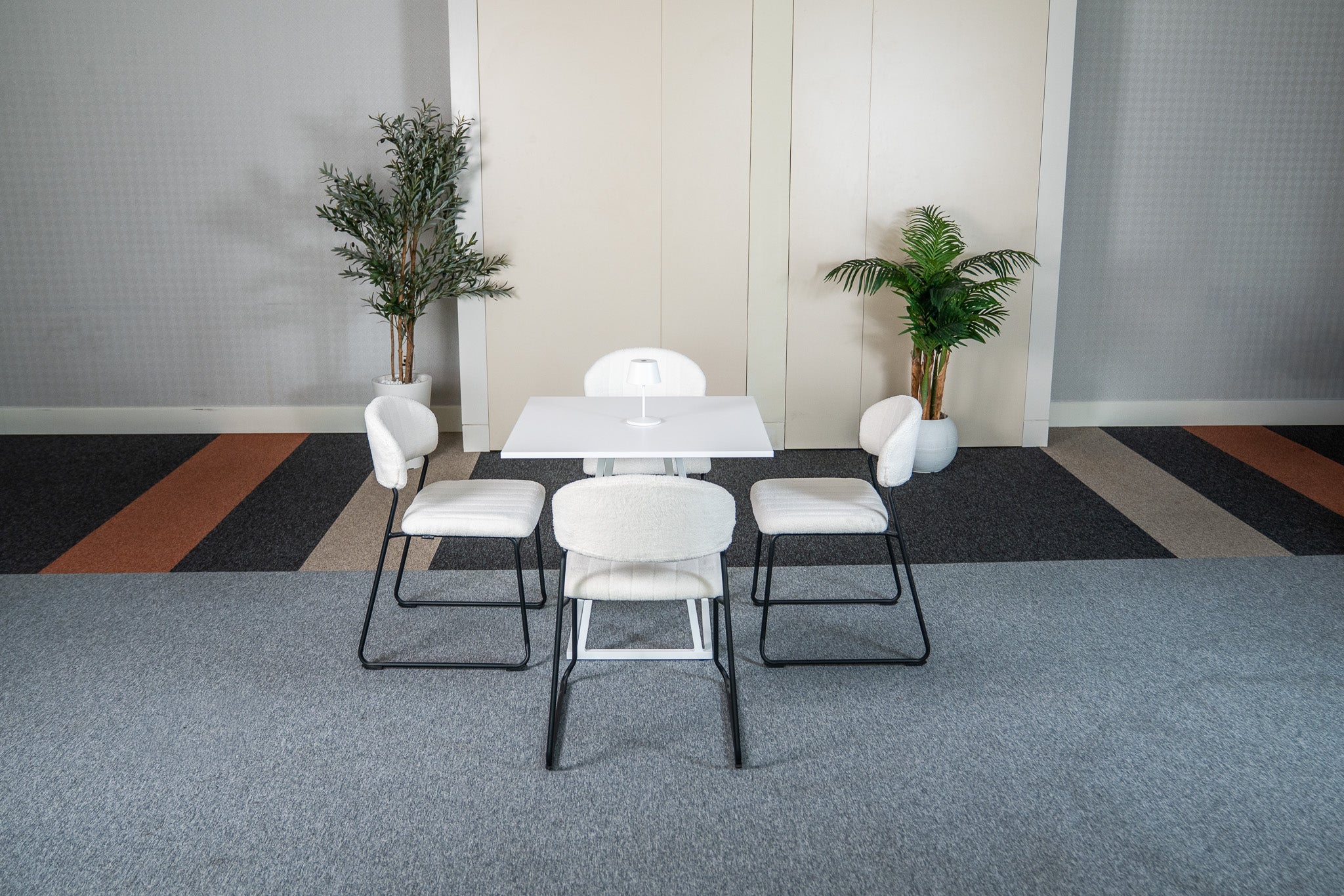 Linea Dining Table (White Frame with White Top) Desert River Rentals