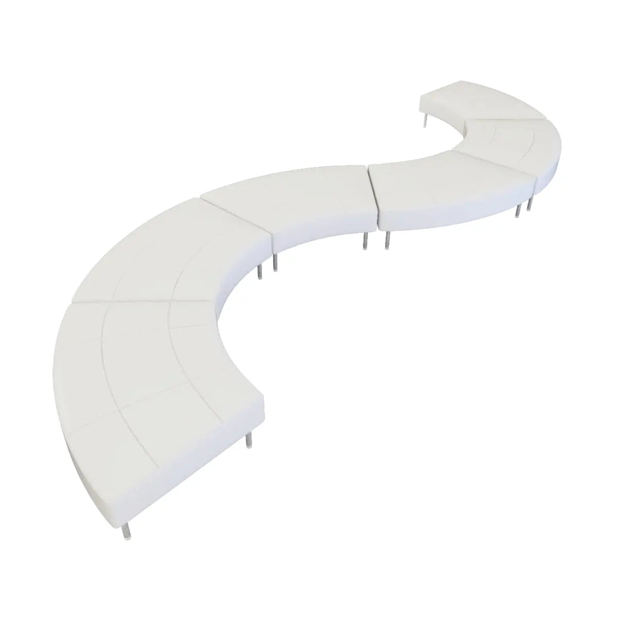Endless 15 seater serpentine sofa without back white Desert River Rentals