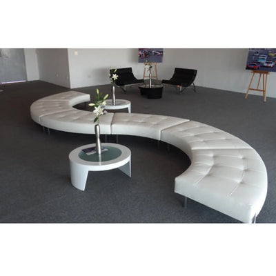 Endless 15 seater serpentine sofa without back white Desert River Rentals