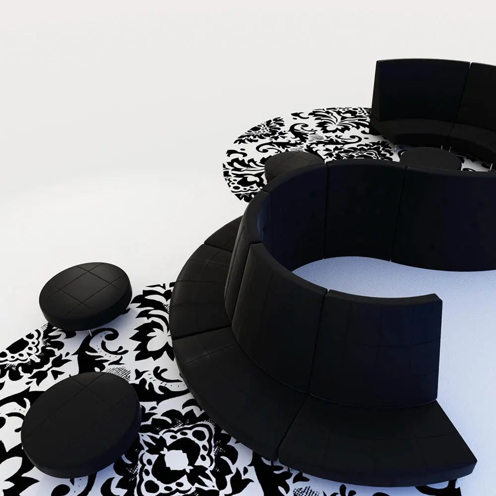 Endless 2 seater curved ottoman black Desert River Rentals