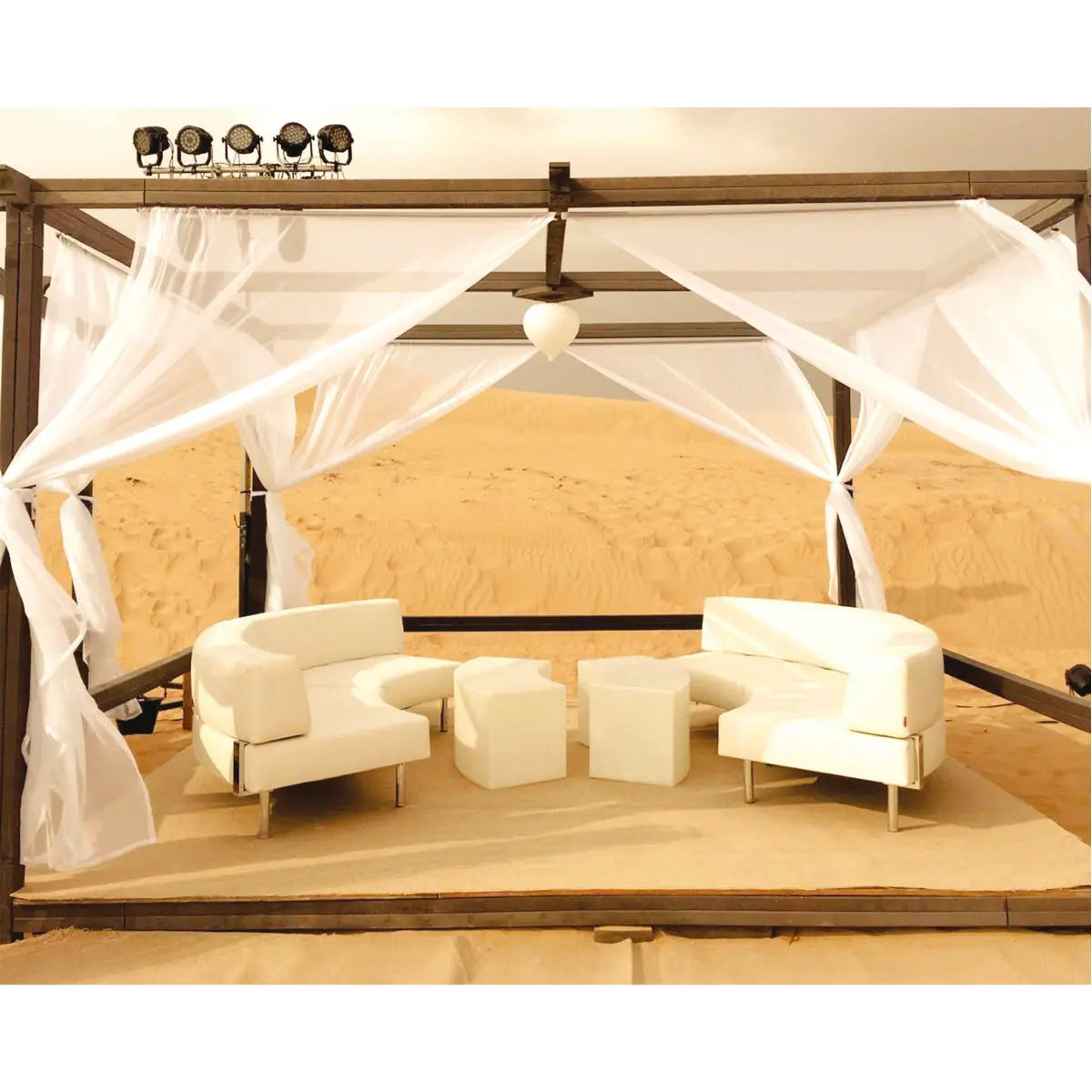 Endless 4 seater curved sofa with large low back Desert River Rentals