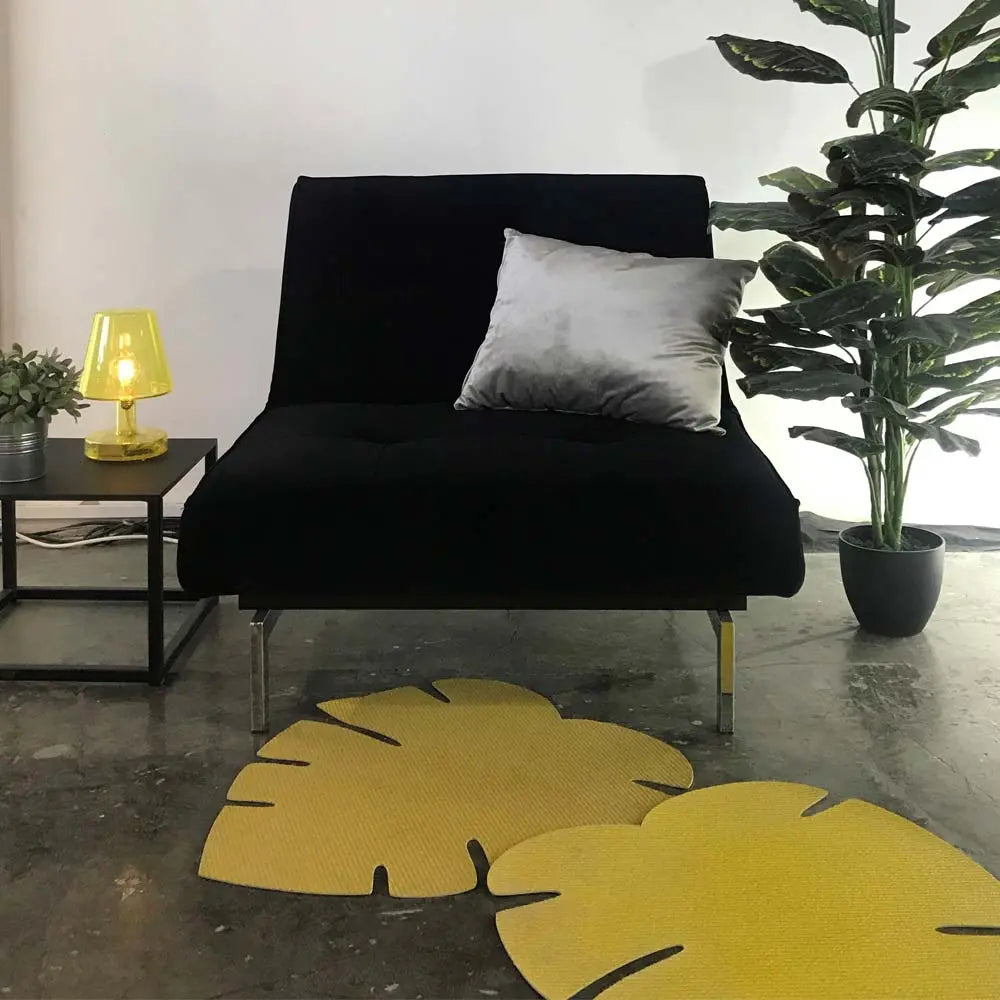 Enigma lounge chair forest green velvet Desert River Rentals