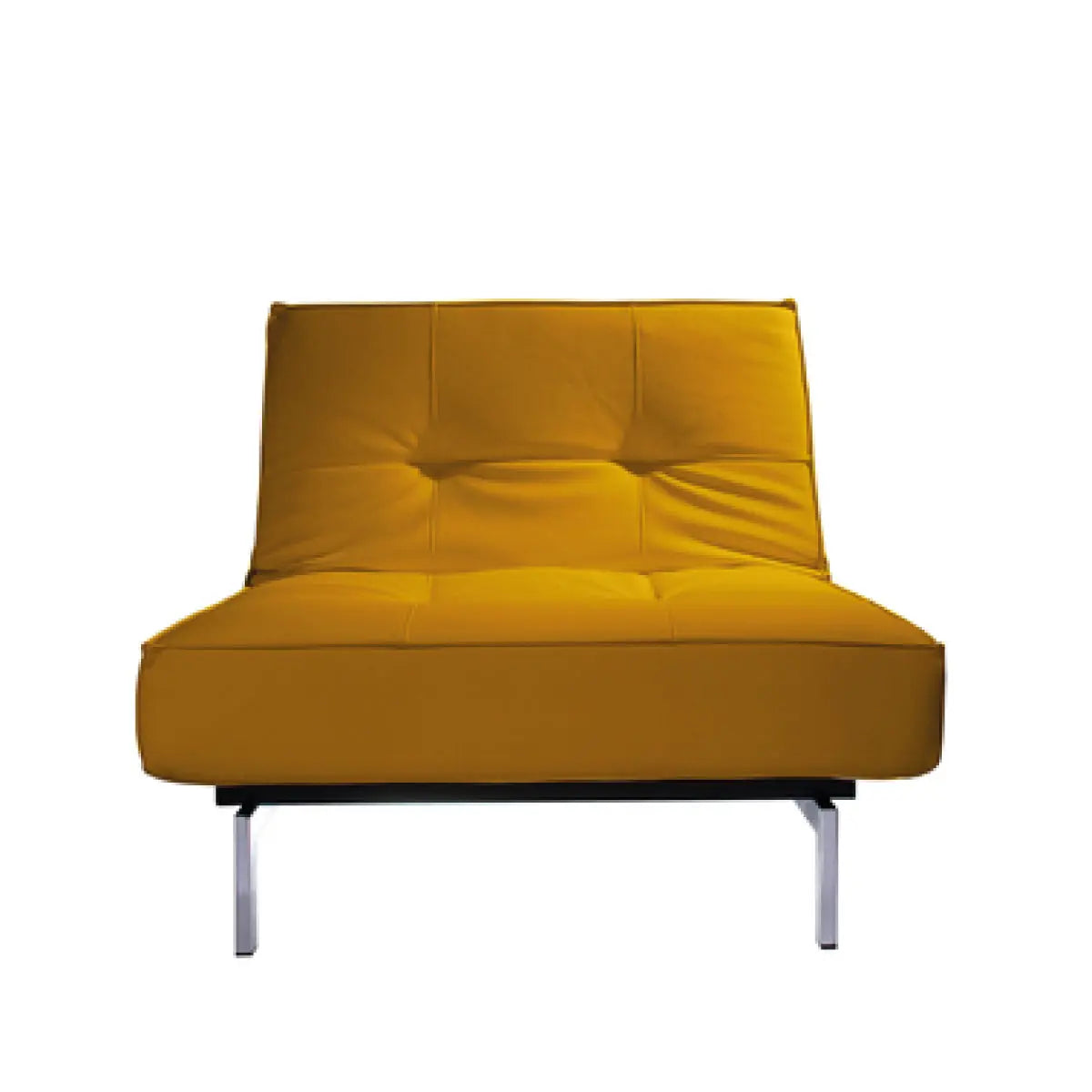 Enigma lounge chair ochre yellow velvet Desert River Rentals