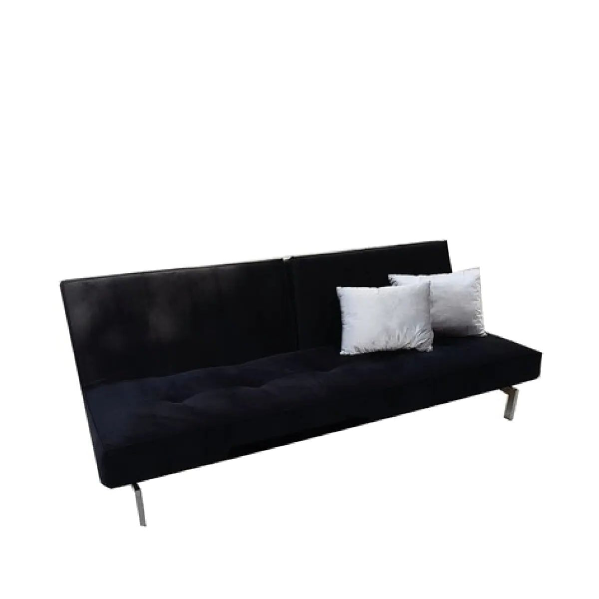 Enigma sofa black velvet Desert River Rentals