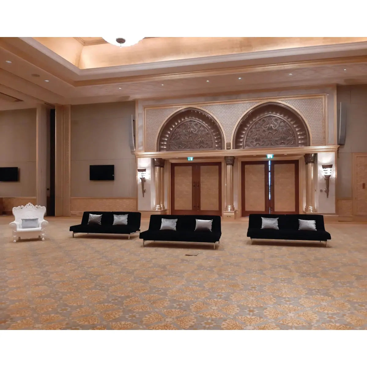 Enigma sofa black velvet for rental in dubai