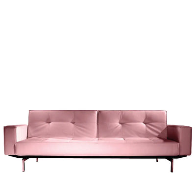 Enigma sofa with arm rest blush pink velvet Desert River Rentals