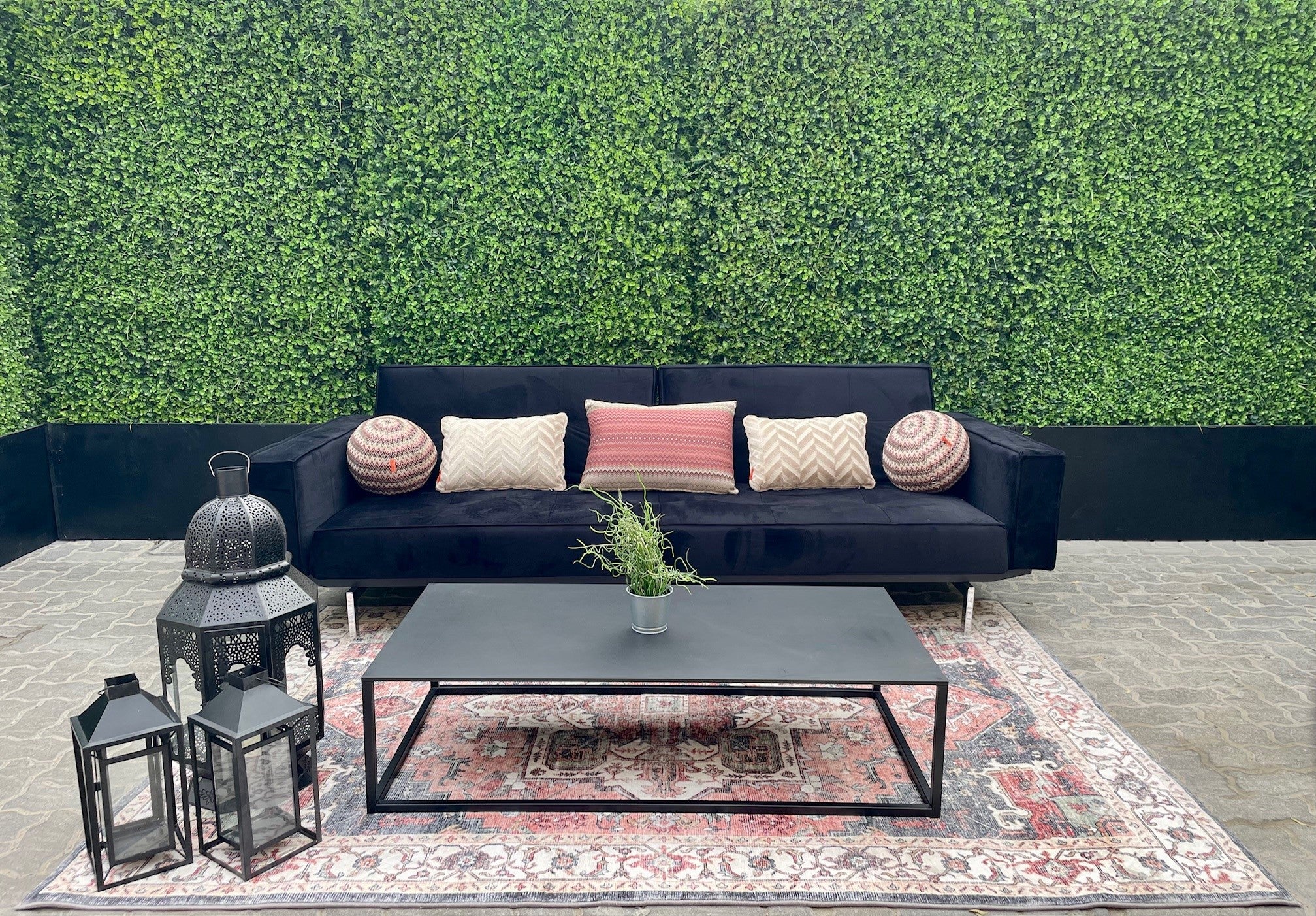 Enigma Sofa with Arm Rest Black Velvet