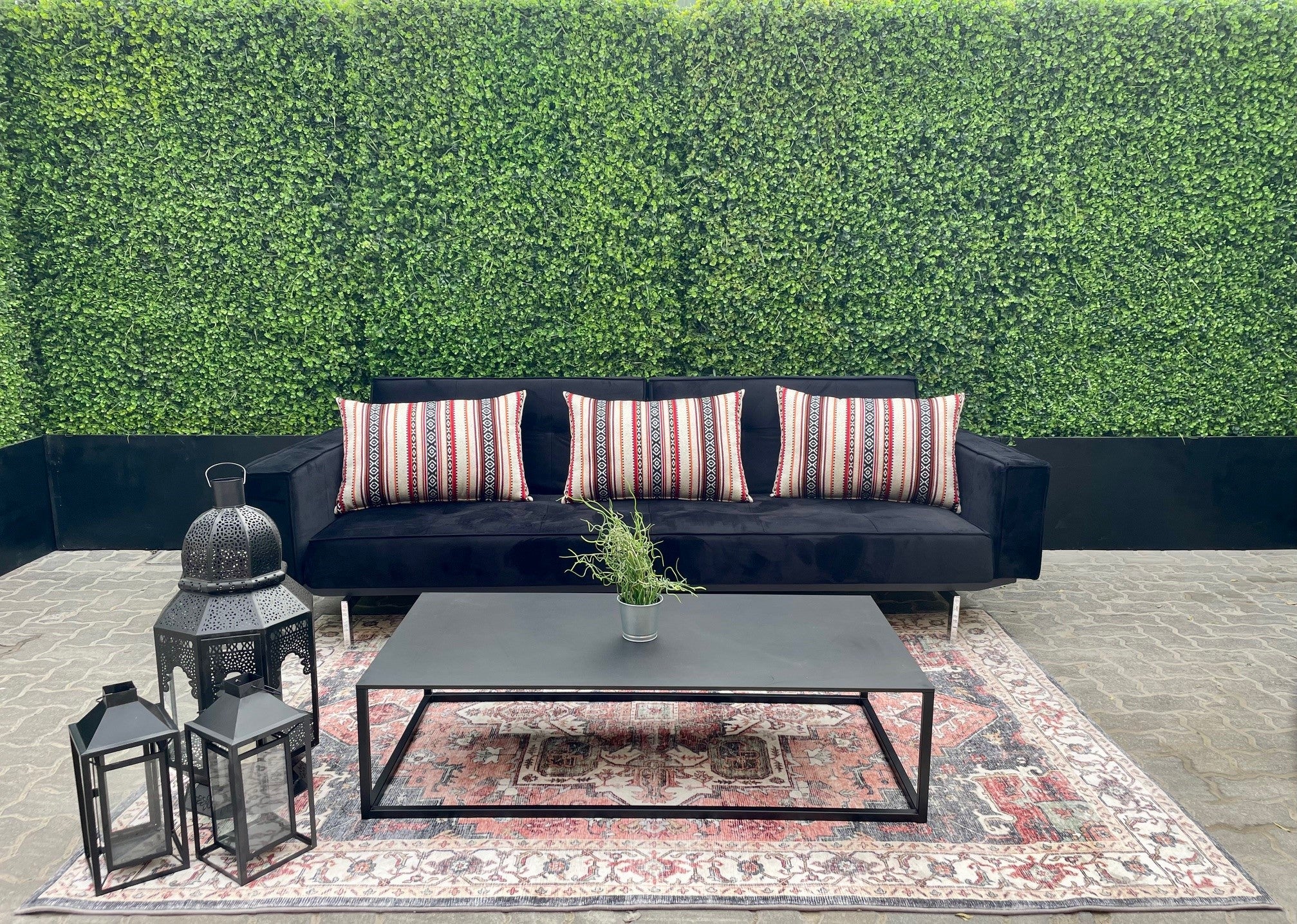 Enigma Sofa with Arm Rest Black Velvet