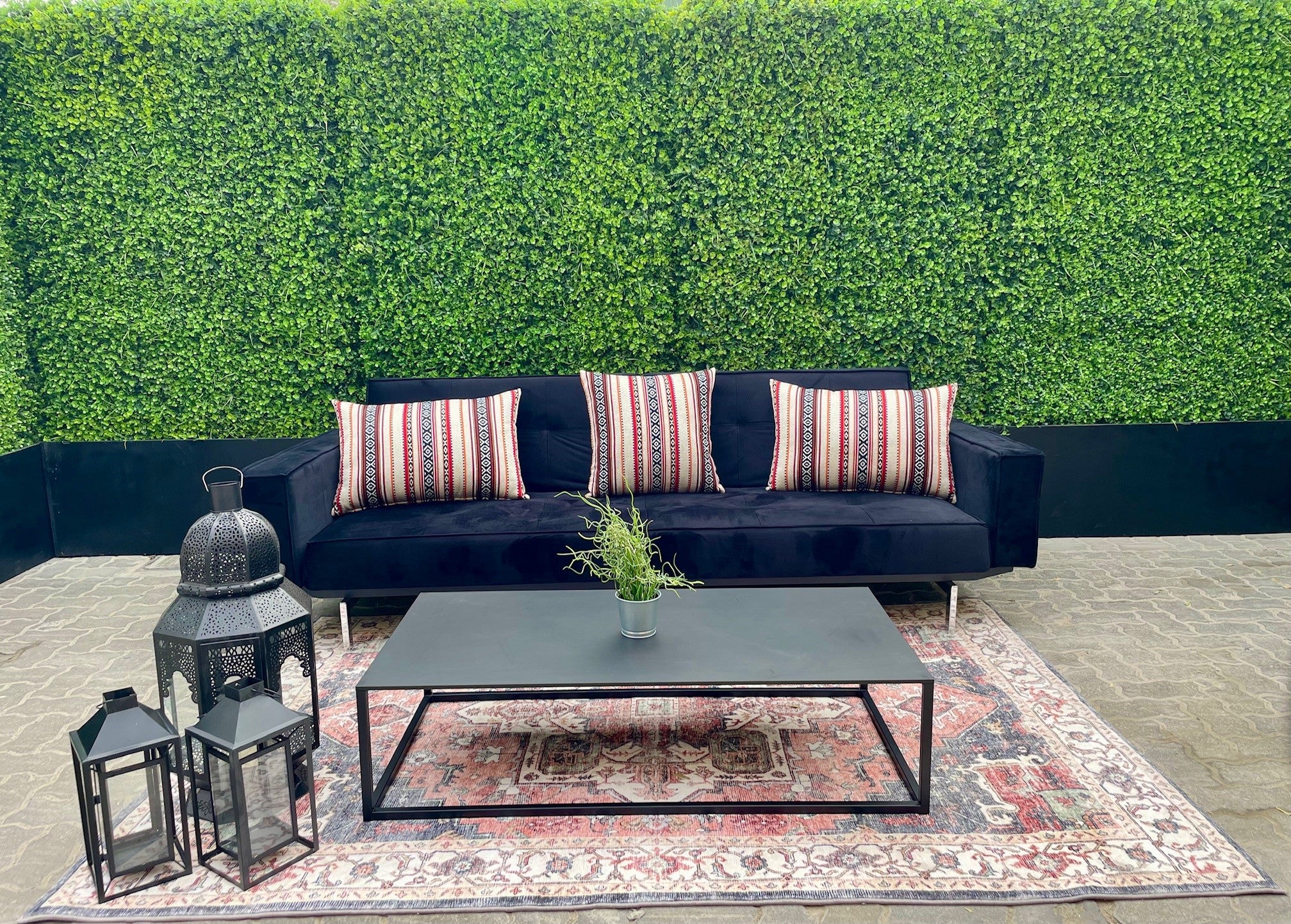 Enigma Sofa with Arm Rest Black Velvet