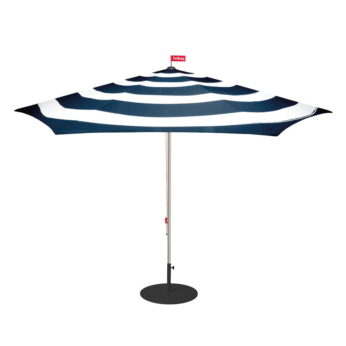 Fatboy stripesol parasol with base navy blue Desert River Rentals