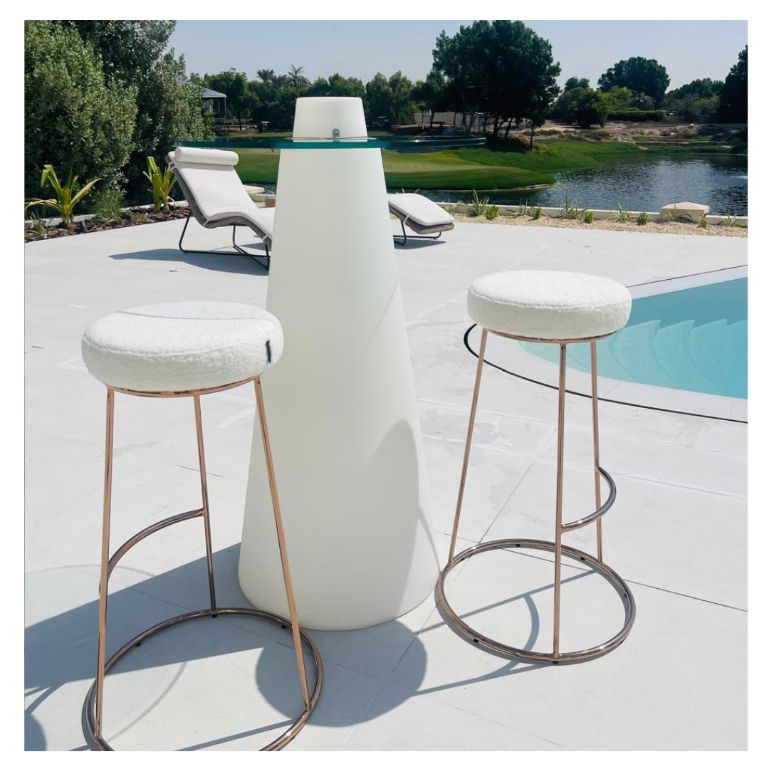 Felicia Bar Stool Teddy White Desert River Rentals