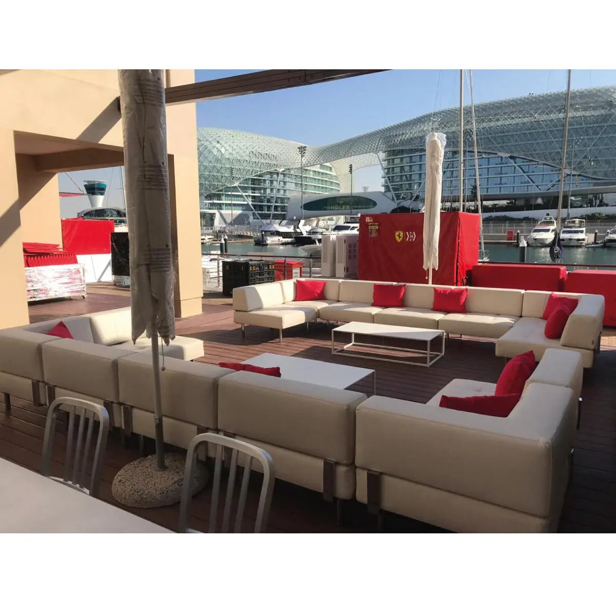 Geo coffee table L  white Desert River Rentals