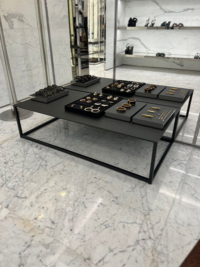 Geo Coffee Table (Black - Rectangle) Desert River Rentals