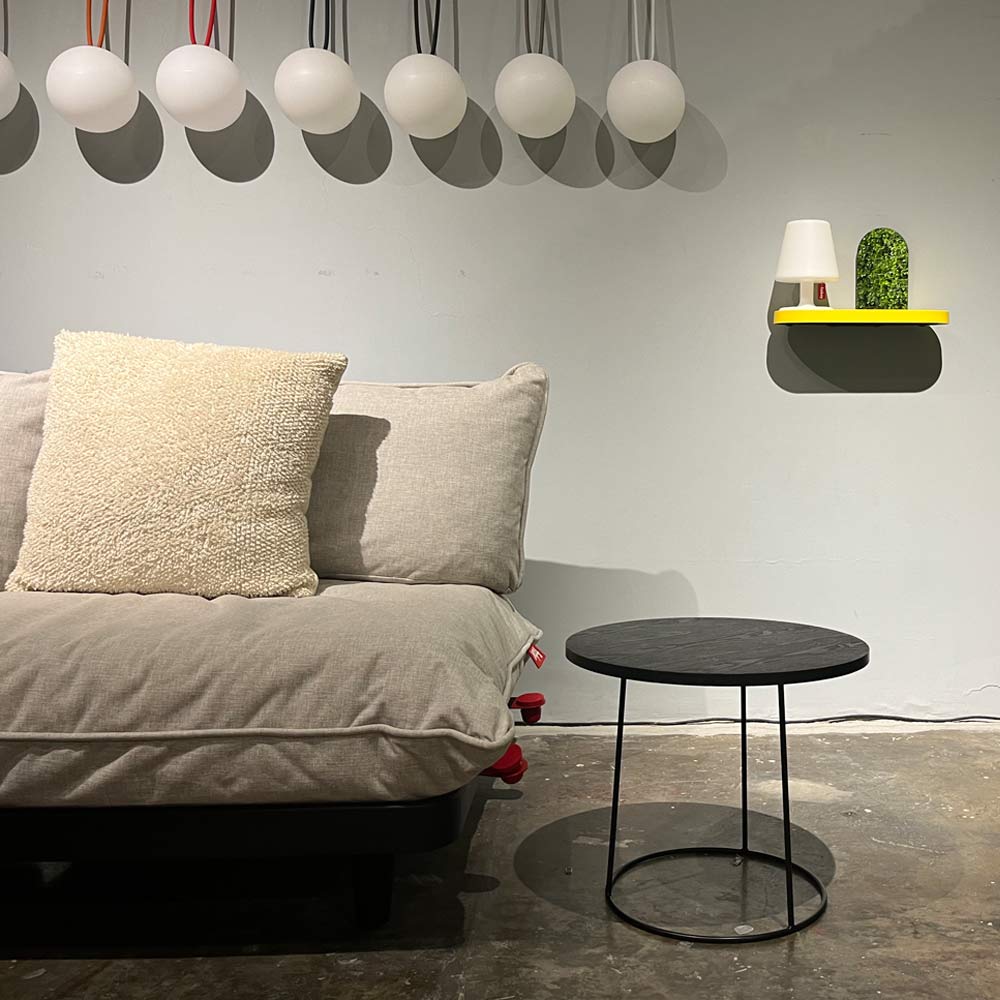 Geo Side Table Black Round Desert River Rentals