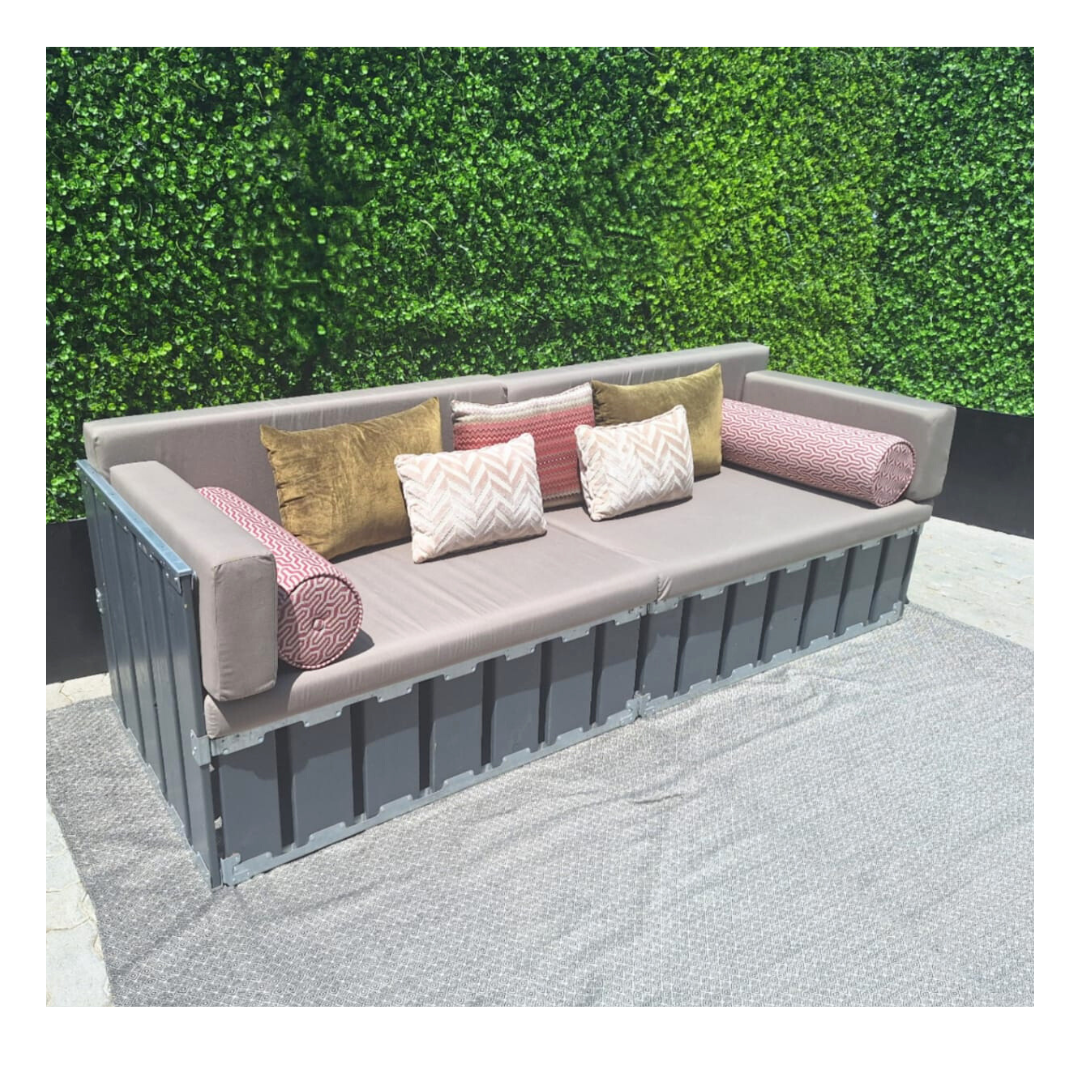 The Lounge Crate Taupe 4 Seater Grey Desert River Rentals