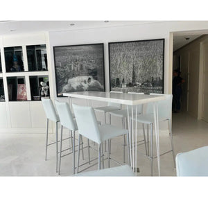James bar stool white Desert River Rentals