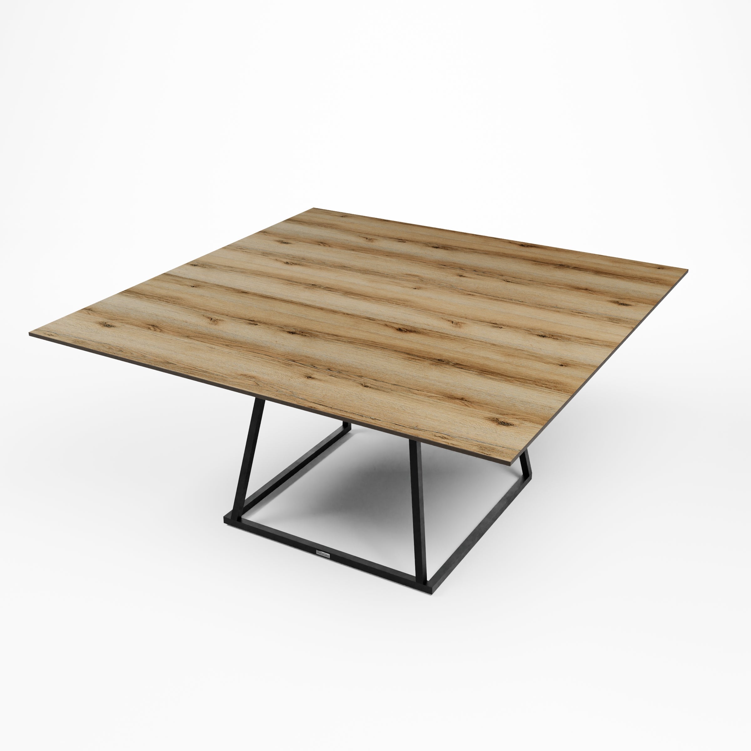 Linea XXL Dining Table (Black Frame With Oak Top) Desert River Rentals